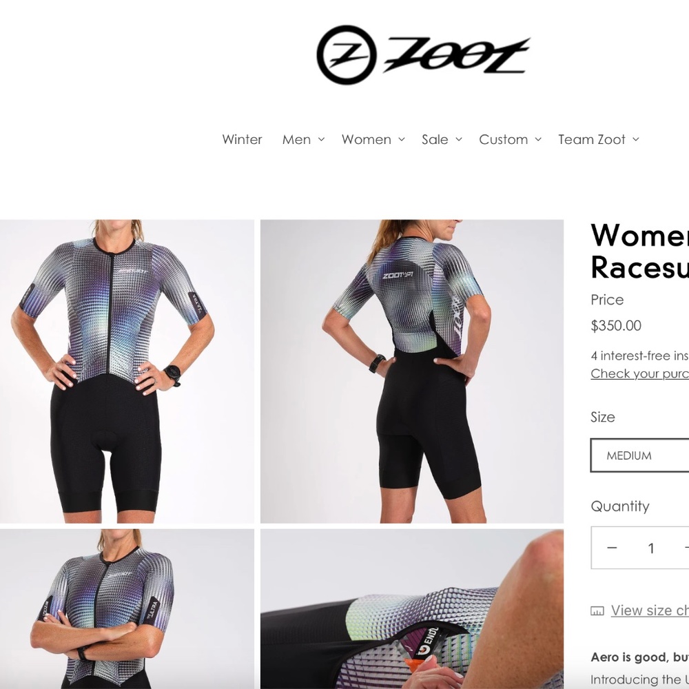 Zoot Triathlon Racesuit - Medium Women's
